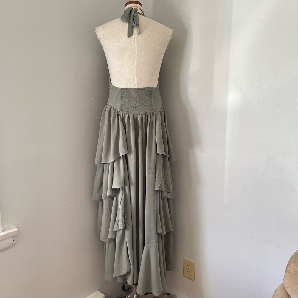 Free People Cottagecore Fairy maxi dress in Sage Green Large NWOT rare color - Picture 5 of 9
